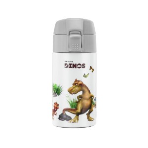 Детска бутилка за пиене, неръждаема стомана, 350мл, "Dinos", White-Grey - Zwilling