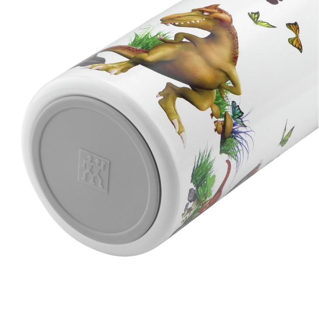 Детска бутилка за пиене, неръждаема стомана, 350мл, "Dinos", White-Grey - Zwilling