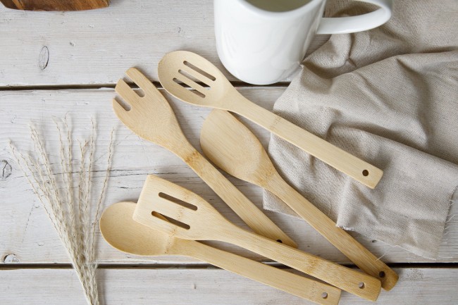 Комплект прибори от 5 части, 36 см, бамбук, "Natural Elements" - Kitchen Craft