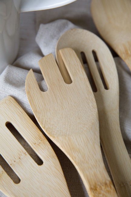 Комплект прибори от 5 части, 36 см, бамбук, "Natural Elements" - Kitchen Craft