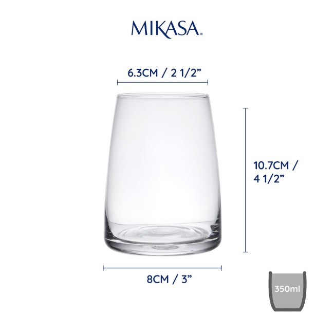 Комплект от 4 чаши за пиене, изработени от кристално стъкло, 350 мл, "Palermo" - Mikasa
