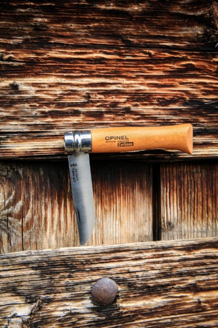 N°08 джобно ножче, въглеродна стомана, 8.5cm, "Carbone" - Opinel