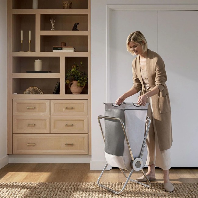 Кош за пране, стоманена рамка, 50.8 х 42 х 75.4 см - simplehuman