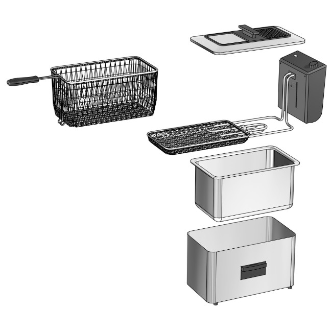 Фритюрник с маслен филтър, 4 л, 2200 W - Zokura