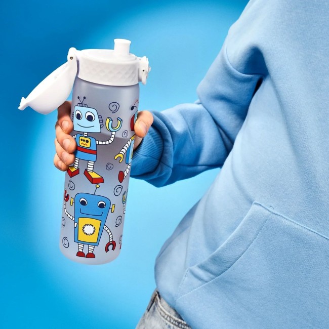 Детска бутилка за вода "Slim", recyclon™, 500 ml, Robots - Ion8