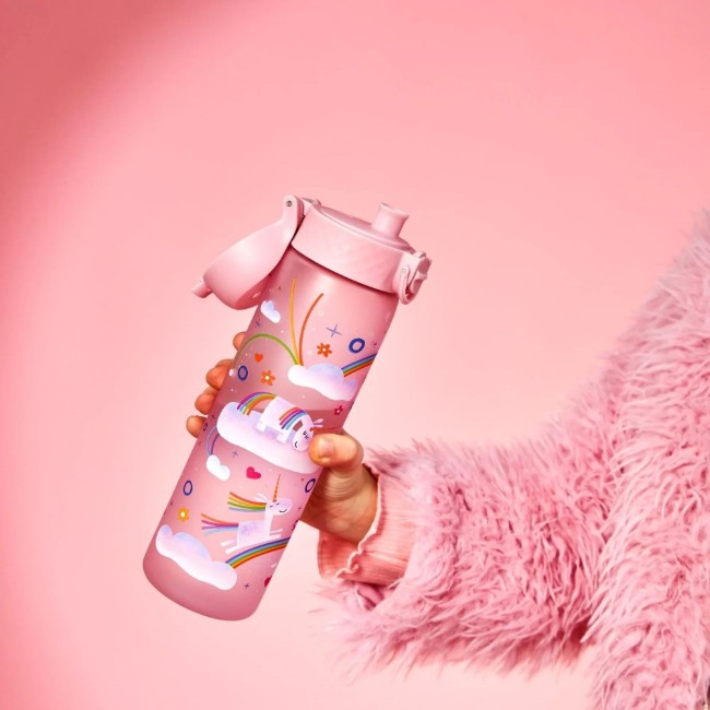 Детска бутилка за вода "Slim", recyclon™, 500 ml, Unicorn Rainbows - Ion8