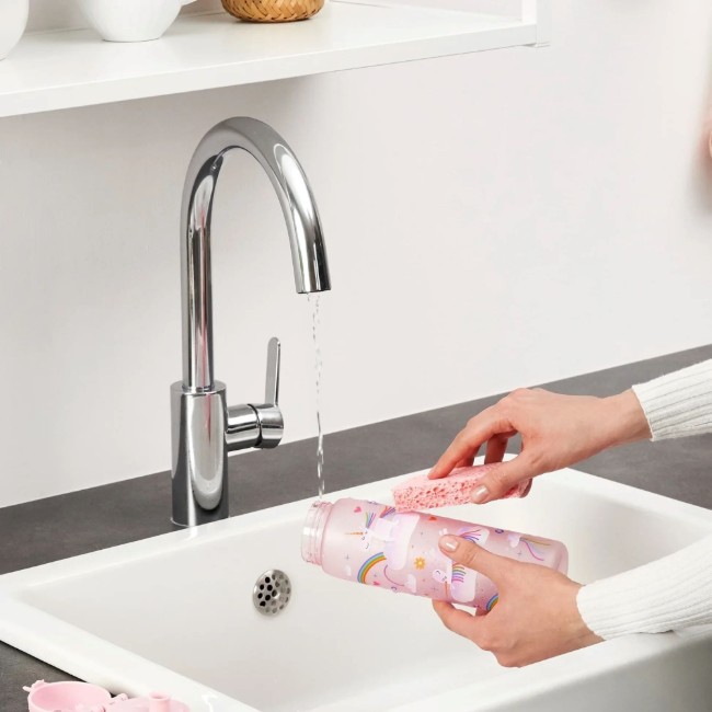 Детска бутилка за вода "Slim", recyclon™, 500 ml, Unicorn Rainbows - Ion8