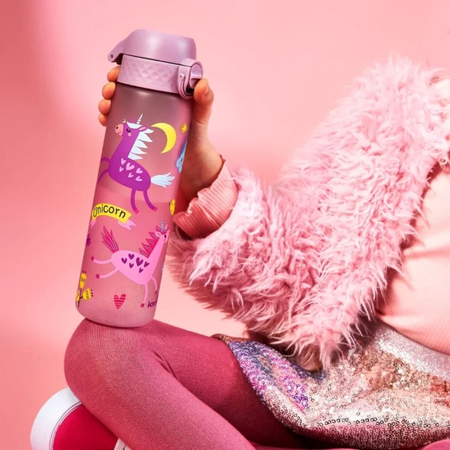 Детска бутилка за вода "Slim", recyclon™, 500 ml, Unicorns - Ion8