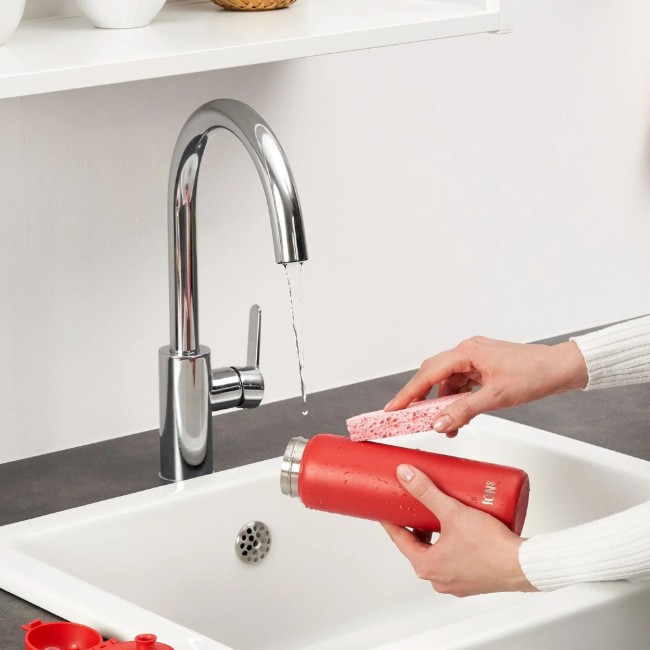 Бутилка за вода "Slim", неръждаема стомана, 500 ml, Червена - Ion8