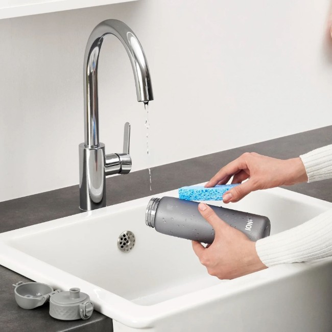 Бутилка за вода "Slim", recyclon™, 500 ml, сива - Ion8