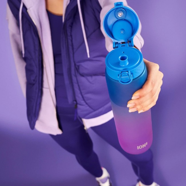 Бутилка за вода "Times To Drink", recyclon™, 1L, Blue&Pink - Ion8
