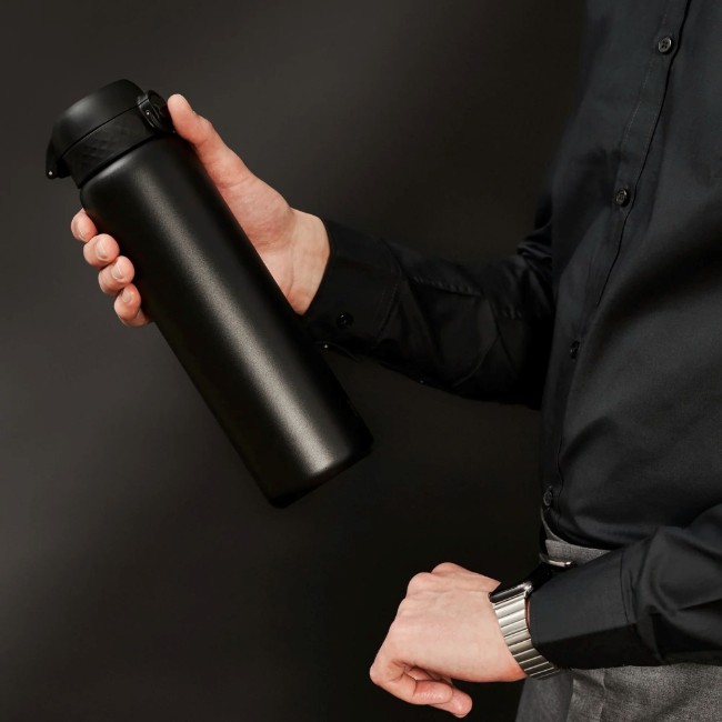 Бутилка за вода, неръждаема стомана, 920 ml, черна - Ion8