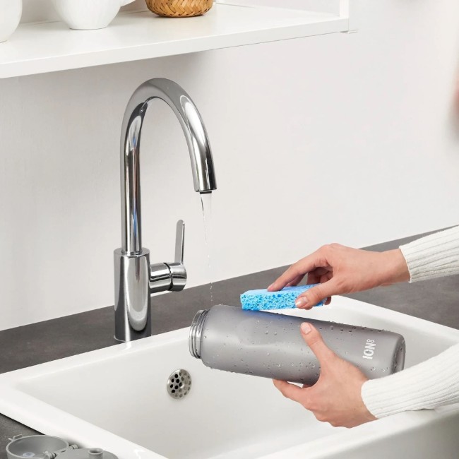 Бутилка за вода, recyclon™, 1 L, сива - Ion8