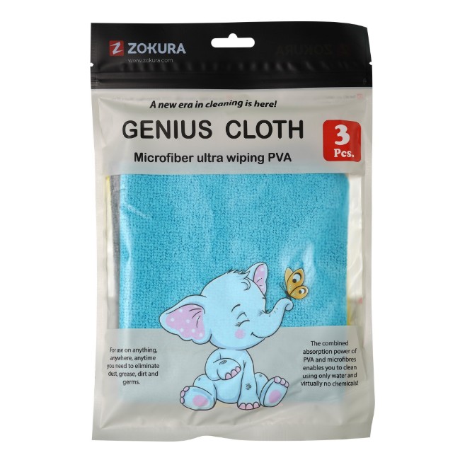 Комплект 3 кърпи за почистване "Genius", PVA микрофибър, 30 × 30 см - Zokura