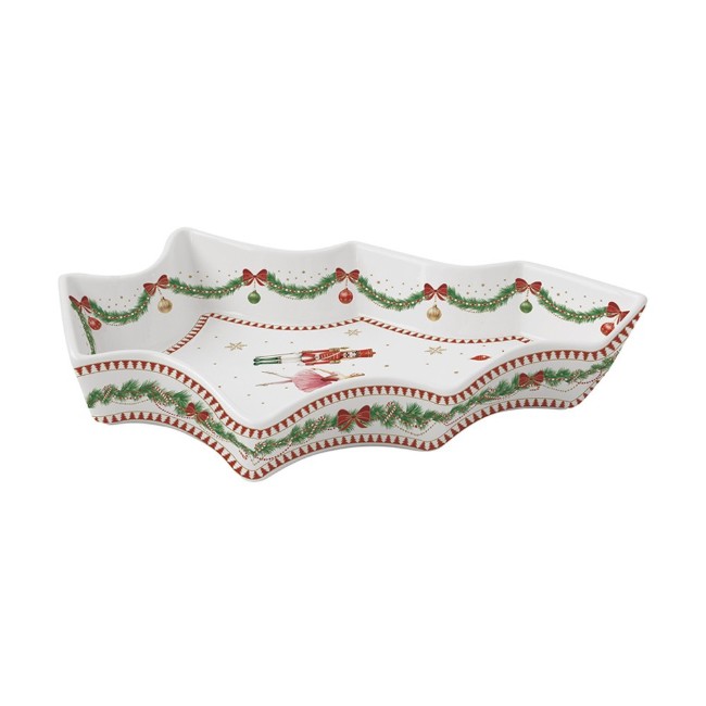 Поднос във формата на коледно дърво, порцелан, 28,5 x 21,5 см, "Magie de Noel" - Easy Life