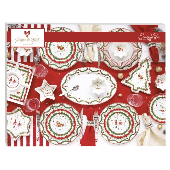 Порцеланово плато във формата на коледно дърво, 25,5 x 20,5 см, "Magie de Noel" - Easy Life