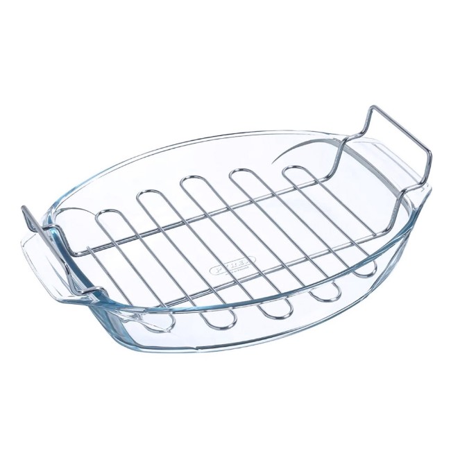 Овален съд за печене с решетка, термоустойчиво стъкло, 4 л, "Let's Share" - Pyrex