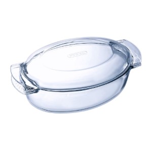 Овален съд с капак, изработен от термоустойчиво стъкло, "Slow Cook", 4,4 л + 1,4 л - Pyrex