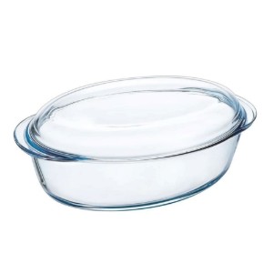 Овален съд с капак, изработен от термоустойчиво стъкло, 3.1 L + 1 L, "Slow Cook" - Pyrex
