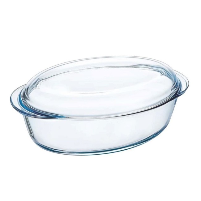 Овален съд с капак, изработен от термоустойчиво стъкло, 3.1 L + 1 L, "Slow Cook" - Pyrex