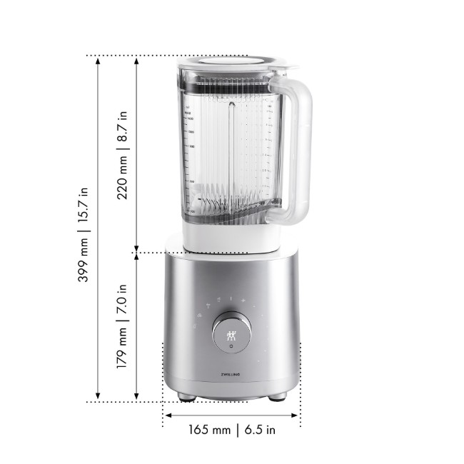 Блендер, 1.4 л, 1200 W, "Enfinigy", сребро - Zwilling