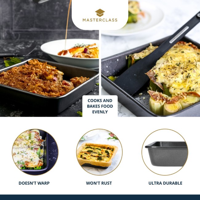 Тава за печене, квадратна, стомана, 23 х 23 см, "MasterClass" - Kitchen Craft
