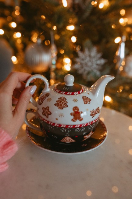 Комплект за сервиране на чай, порцелан, 350 мл., "GINGERBREAD" - Easy Life