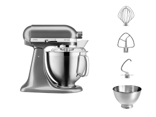 Миксер Artisan 4.8L, Модел 185, цвят “Medalion Silver” - KitchenAid
