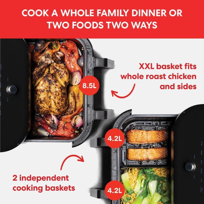 Двоен фритюрник с горещ въздух, 8,5 л / 1700 W, Vortex Plus VersaZone ClearCook - Instant Pot