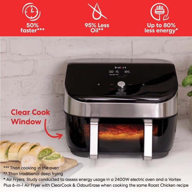 Двоен фритюрник с горещ въздух, 8,5 л / 1700 W, Vortex Plus VersaZone ClearCook - Instant Pot