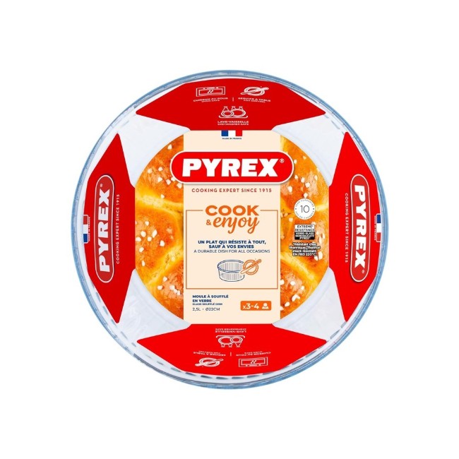 Форма за суфле, топлоустойчиво стъкло, 22 см/2,5 л - Pyrex