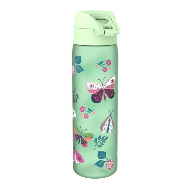 Детска бутилка за вода "SLIM", recyclon, 500 мл, Wild Butterflies - Ion8