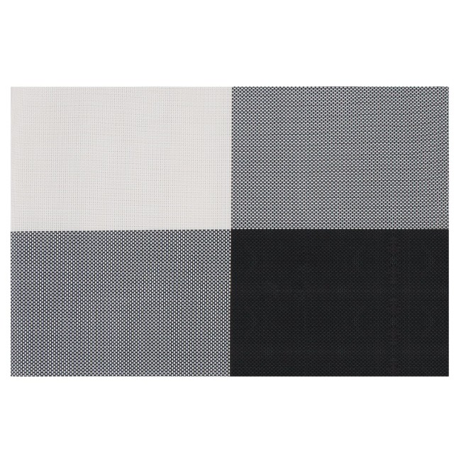 Комплект от 4 постелки за маса, Черно-бяло, 45 × 30 см