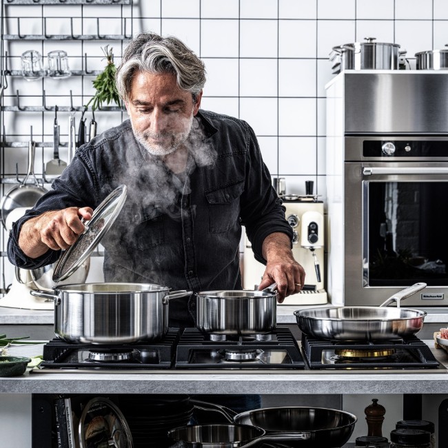 Комплект от 2 тигана, неръждаема стомана, 3 слоя, 24 см / 28 см, "MultiPly" - KitchenAid