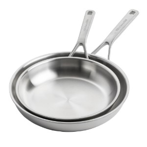 Комплект от 2 тигана, неръждаема стомана, 3 слоя, 24 см / 28 см, "MultiPly" - KitchenAid