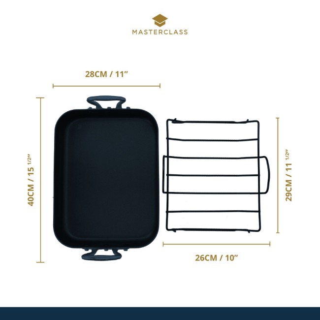 Тава за пържоли, с дръжки, 40 х 28 см - от MasterClass