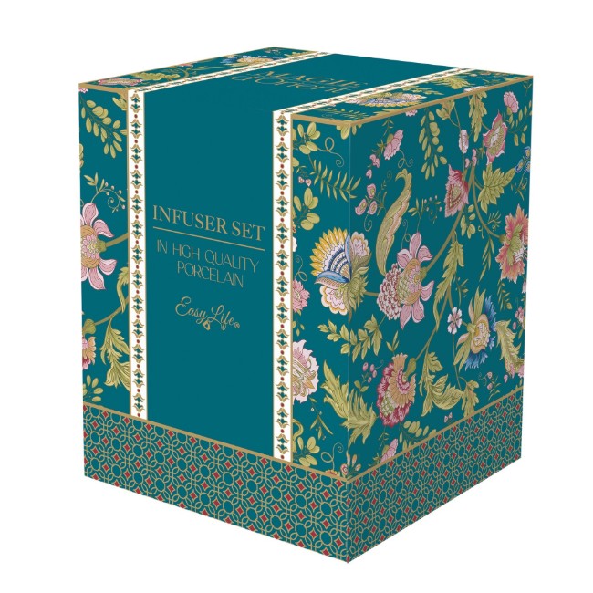 Чаша с инфузер и капак, порцелан, 350 мл, "Magie D'Orient Green" - Nuova R2S