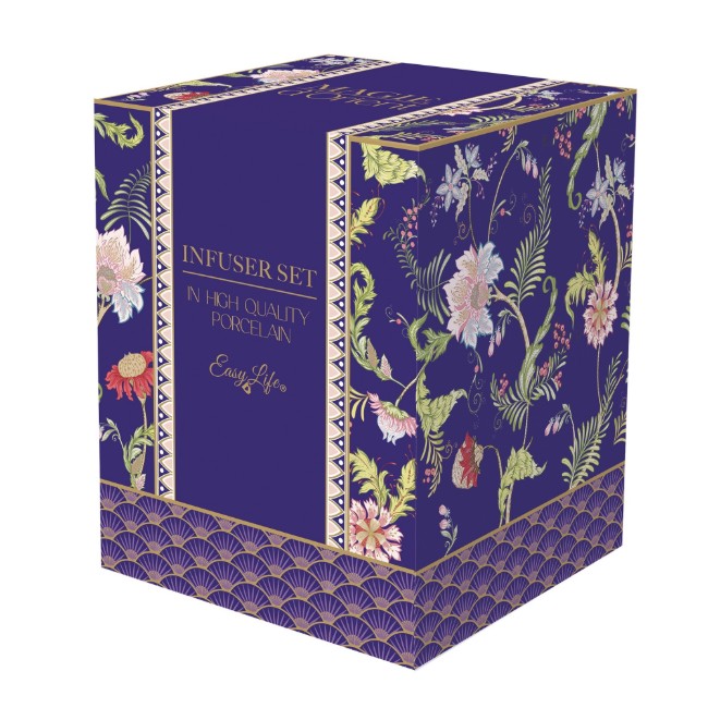 Чаша с инфузер и капак, порцелан, 350 мл, "Magie D'Orient Purple" - Nuova R2S