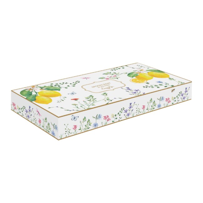 Поставка за лъжица, порцелан, 26 x 12 см, "Fleurs et Citrons" - Nuova R2S