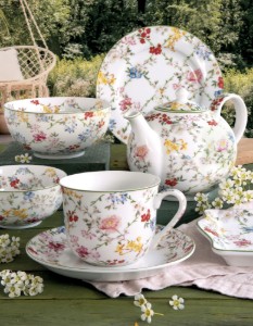 Комплект 4 десертни чинии, порцелан, 19 см, "Garden Dreams" - Nuova R2S