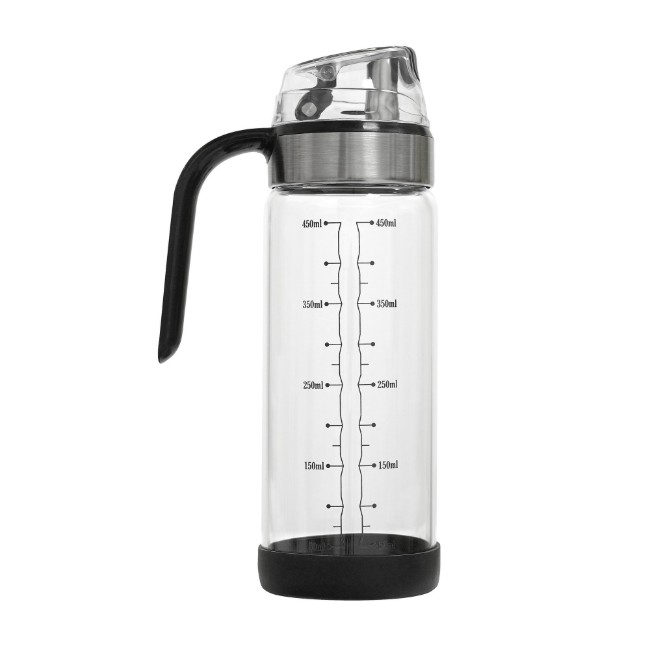 Бутилка диспенсър с автоматична капачка, боросиликатно стъкло, 450 ml - Zokura
