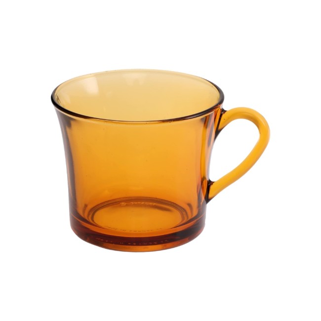 Комплект 6 стъклени чаши за кафе с чинийки, 180 мл, "Lys", Amber - Duralex