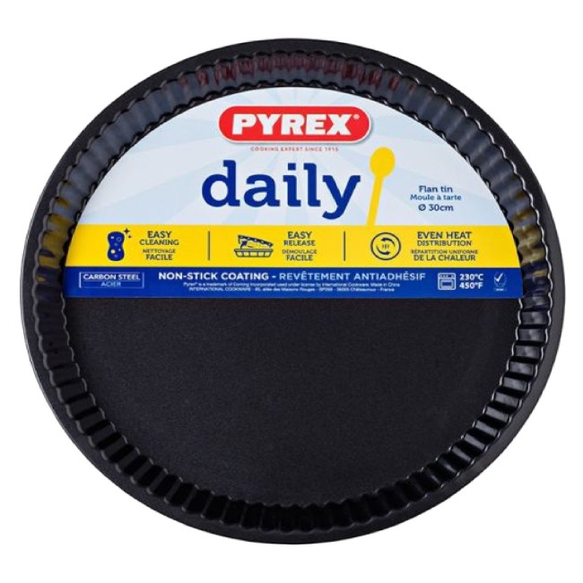 Форма за печене на тарти, въглеродна стомана, 30см, "Daily" - Pyrex
