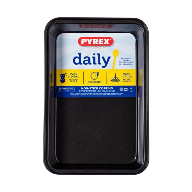 Правоъгълна тава за фурна, въглеродна стомана, 28 х 18 см, "Daily" - Pyrex