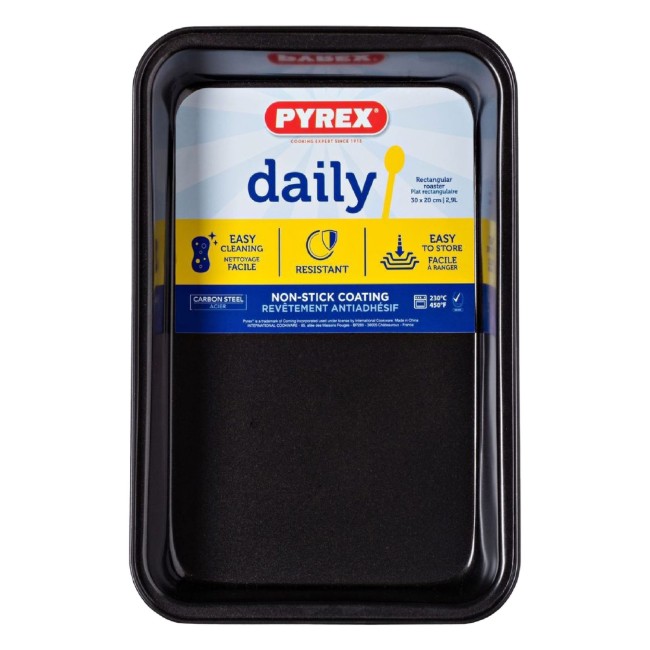 Правоъгълна тава за фурна, въглеродна стомана, 30 х 20 см, "Daily" - Pyrex
