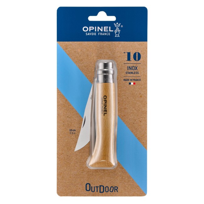 N°10 джобен нож, неръждаема стомана, 10 см, блистер, "Tradition Inox" - Opinel