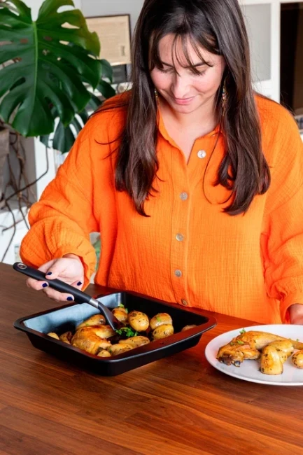 Квадратна тава за печене, въглеродна стомана, 24x24 см, "Glide" - Pyrex