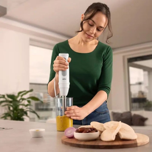 Ръчен пасатор "MultiQuick 5", 3 аксесоара, 1000 W, бял - Braun