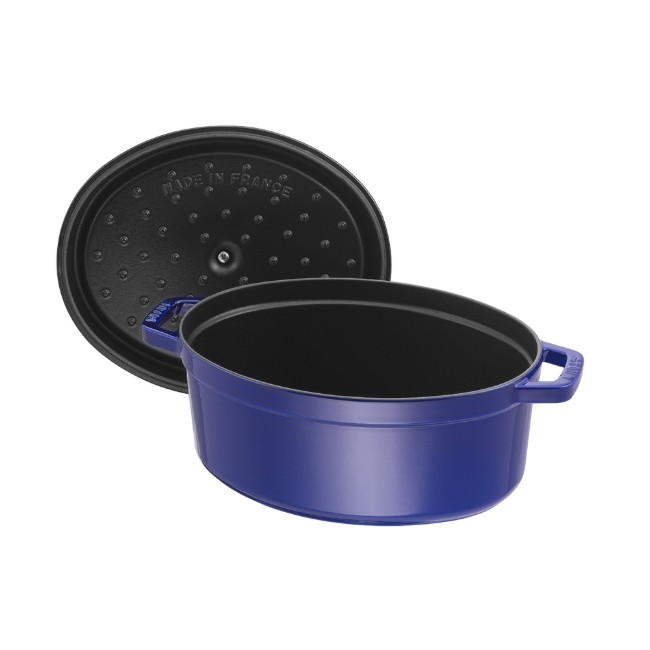 Овална чугунена тенджера Cocotte, 29 см/4,2 л, цвят "Тъмно синьо" - Staub