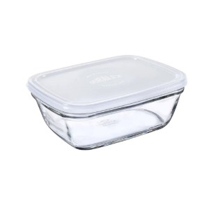 Правоъгълен съд за съхранение на храна, с капак, стъклен, 1.65 л, "Freshbox" - Duralex